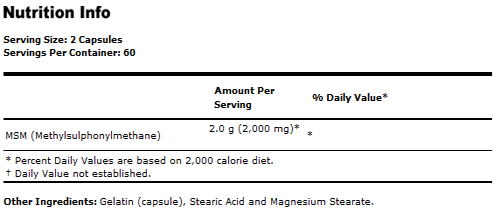 MSM Capsules 1000 mg