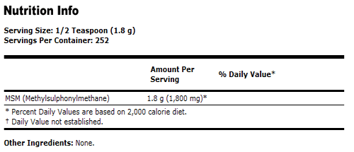 MSM Powder - 1 lb., NOW Foods