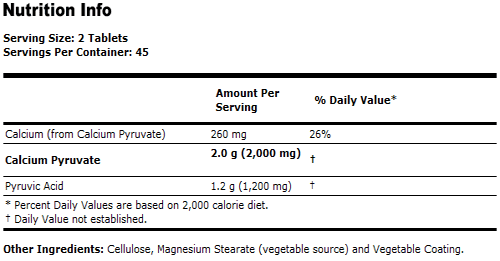 Pyruvate 1000 mg