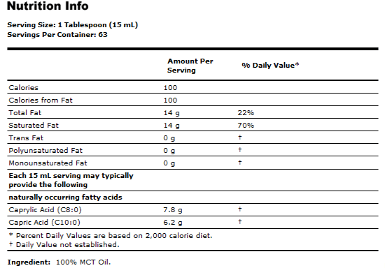 MCT Oil - 32 oz., NOW Foods