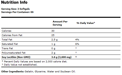 Lecithin Supplement 1200 mg