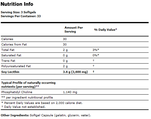 Lecithin Capsules Triple Strength 1200 mg