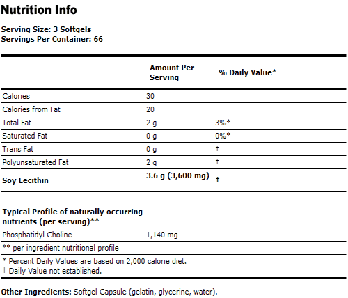 Lecithin Triple Strength 1200 mg