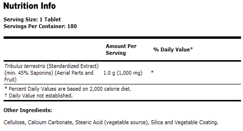 Tribulus 1,000 mg - 180 Tablets, NOW Foods