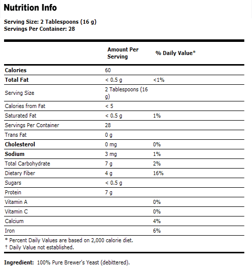 Brewer's Yeast Debittered - 1 lb., NOW Foods