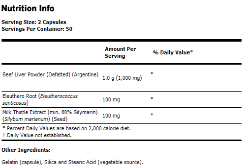 Liver Capsules Liver Supplement - 100 Capsules, NOW Foods