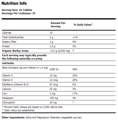 Barley Grass 500 mg