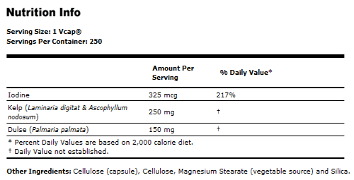 Kelp Capsules 325 mcg
