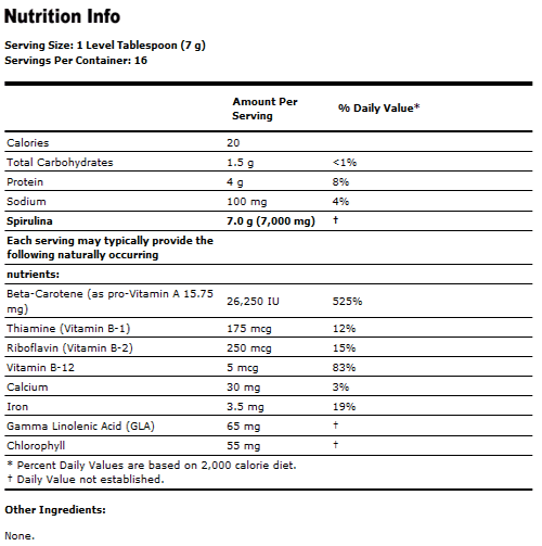 Spirulina Powder - 4 oz., NOW Foods