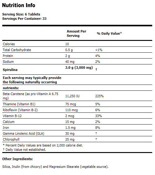 Spirulina 500 mg