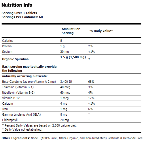 Spirulina 500 mg