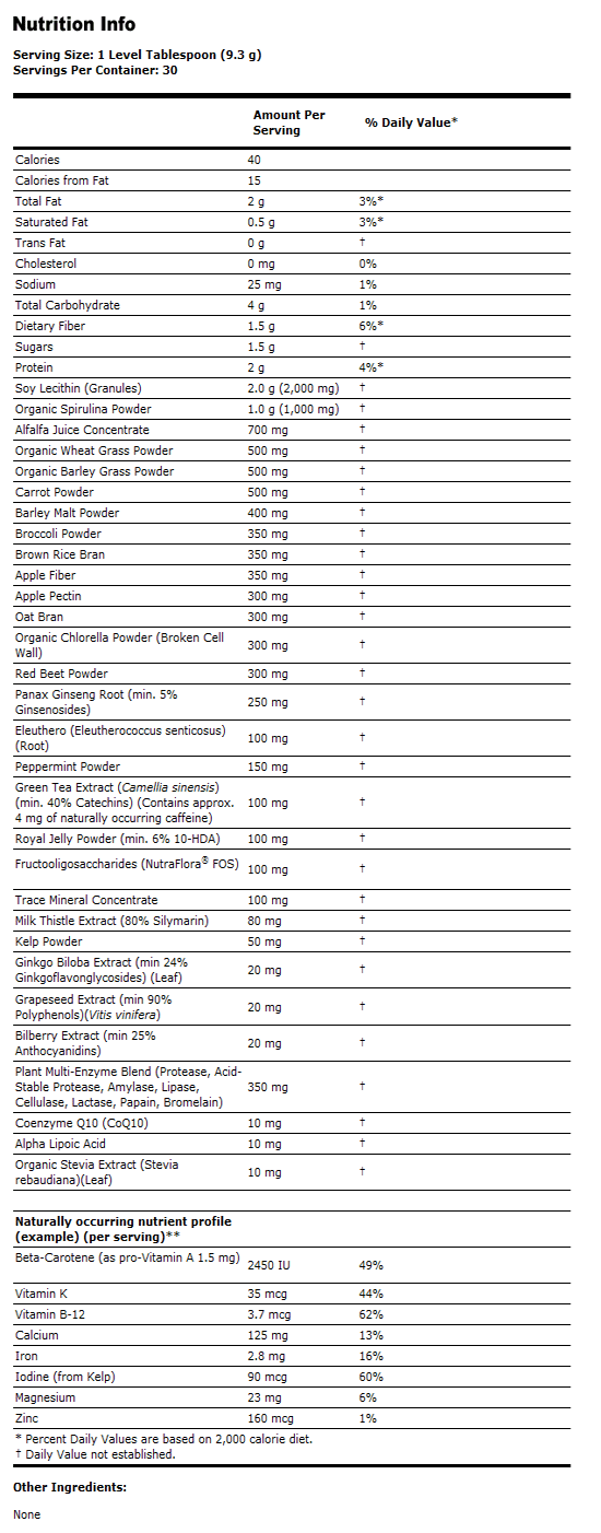 Green Phyto Foods - 10 oz., NOW Foods