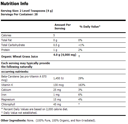 Wheat Grass Juice - 4 oz., NOW Foods