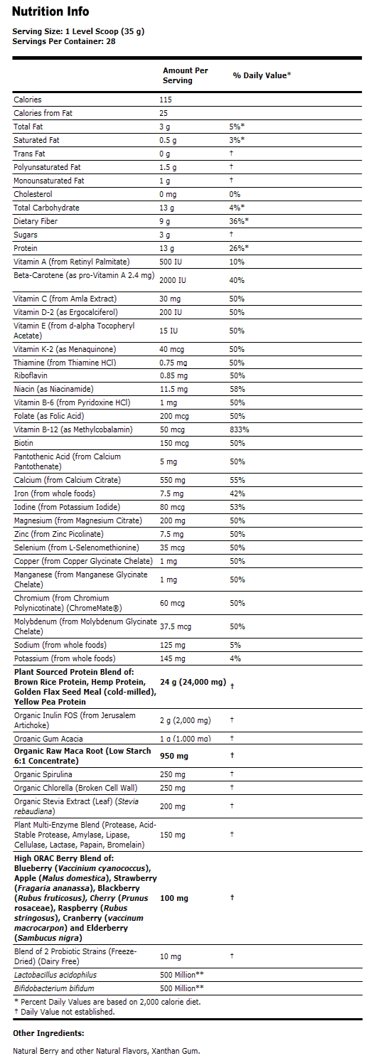 Tru-Food Vegan Berry Flavor - 2.2 lbs., NOW Foods