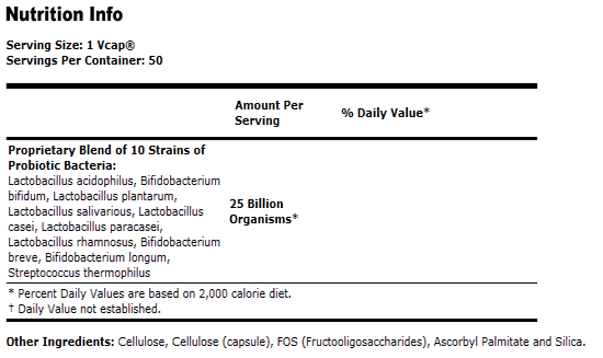Probiotic-10 25 Billion - 50 VCaps, NOW Foods