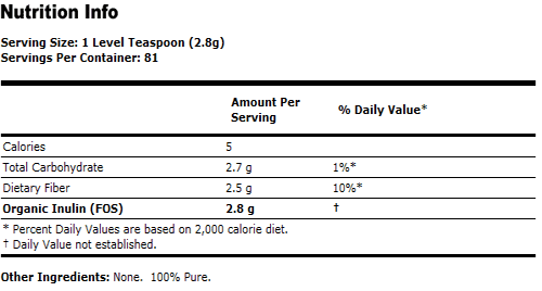 Inulin Supplement - 8 oz, NOW Foods