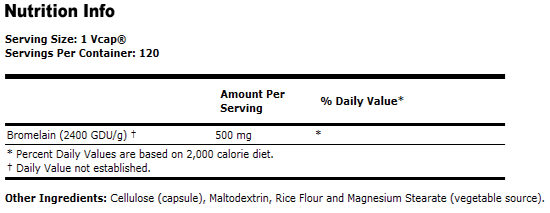 Bromelain 500 mg - 120 VCaps, NOW Foods