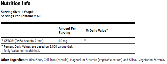 7-Keto 100 mg - 60 VCaps, NOW Foods