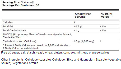 AHCC 500 mg - 60 VCaps, NOW Foods