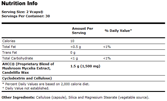 AHCC 750 mg - 60 VCaps, NOW Foods