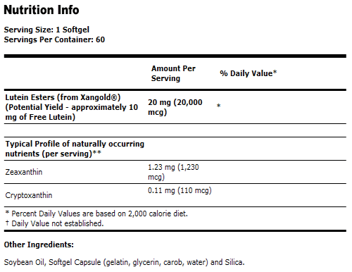 Lutein Esters 20 mg - 60 Gels
