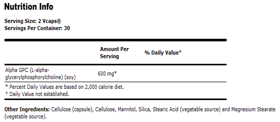 Alpha GPC 300 mg - 60 VCaps, NOW Foods