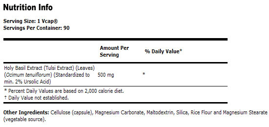 Holy Basil Extract 500 mg