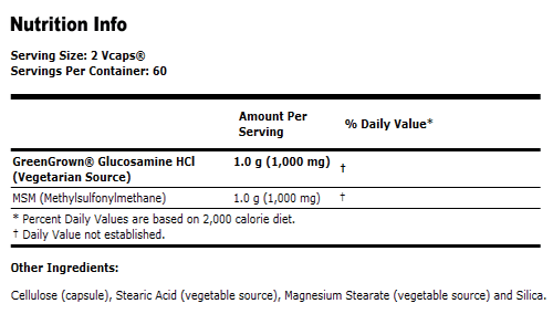 Glucosamine & MSM Vegetarian - 120 VCaps, NOW Foods