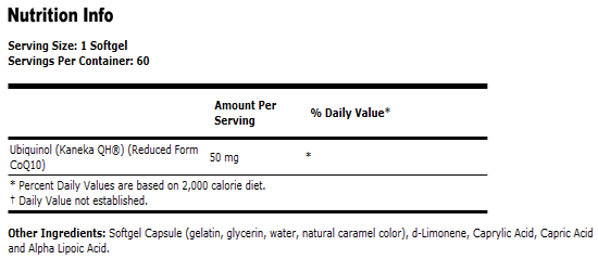 Ubiquinol CoQH-CF - 60 Softgels, NOW Foods