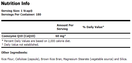 CoQ10 60 mg - 180 VCaps, NOW Foods