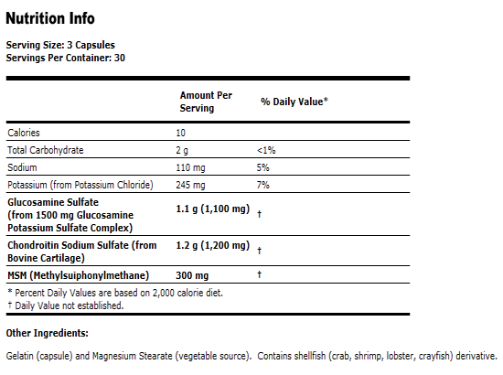 Glucosamine & Chondroitin with MSM - 90 Capsules, NOW Foods