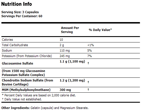 Glucosamine & Chondroitin with MSM - 180 Capsules, NOW Foods