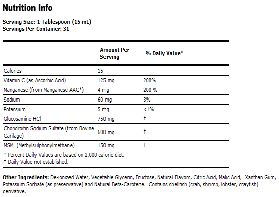 Liquid Glucosamine & Chondroitin with MSM