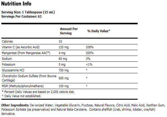 Liquid Glucosamine & Chondroitin with MSM - 32 oz., NOW Foods