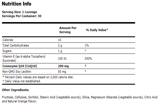 CoQ10 200 mg with Vit E & Lecithin - 30 Loz, NOW Foods