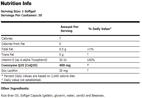 CoQ10 400 mg - 30 Softgels, NOW Foods