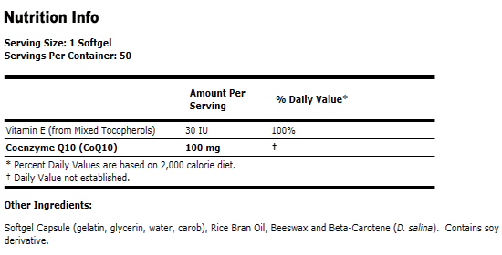 CoQ10 100 mg - 50 Softgels, NOW Foods