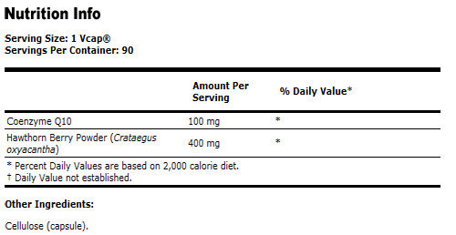 CoQ10 100 mg with Hawthorn Berry Vegetarian - 90 VCaps, NOW Foods