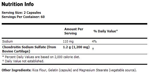 Chondroitin Sulfate 600 mg - 120 Capsules, NOW Foods