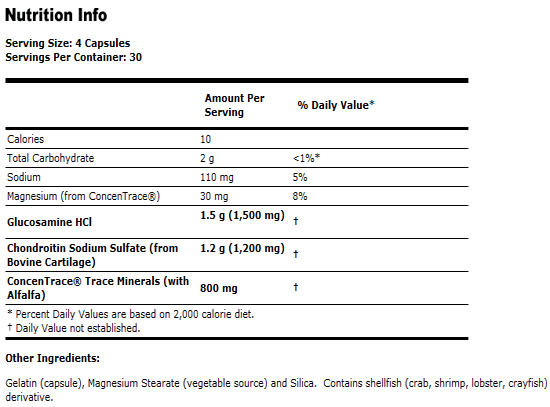 Glucosamine & Chondroitin with ConcenTrace Minerals - 120 Capsules, NOW Foods