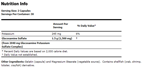 Glucosamine Sulfate 750 mg