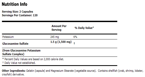 Glucosamine Sulfate 750 mg- 240 Capsules, NOW Foods
