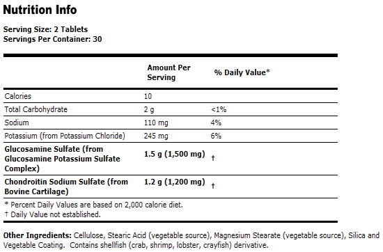 Glucosamine & Chondroitin Sulfate Extra Strength - 60 Tabs, NOW Foods