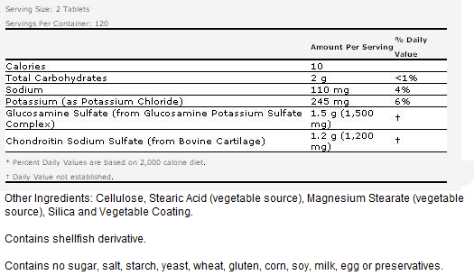 Glucosamine & Chondroitin Extra Strength - 240 Tabs, NOW Foods