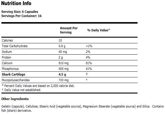 Shark Cartilage 750 mg