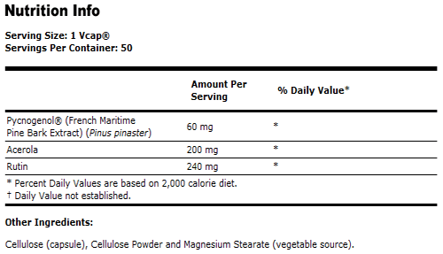 Pycnogenol 60 mg Vegetarian - 50 VCaps, NOW Foods
