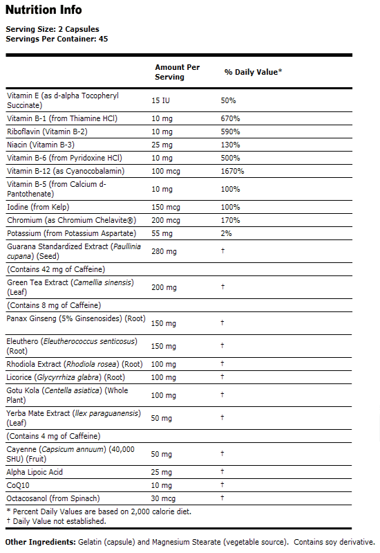 Energy - 90 Capsules