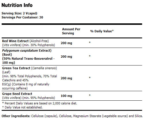 Natural Resveratrol - 60 VCaps