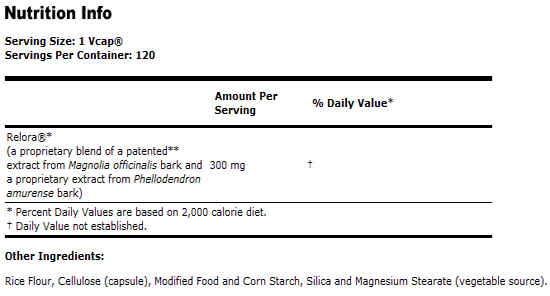 Relora 300 mg - 120 VCaps, NOW Foods
