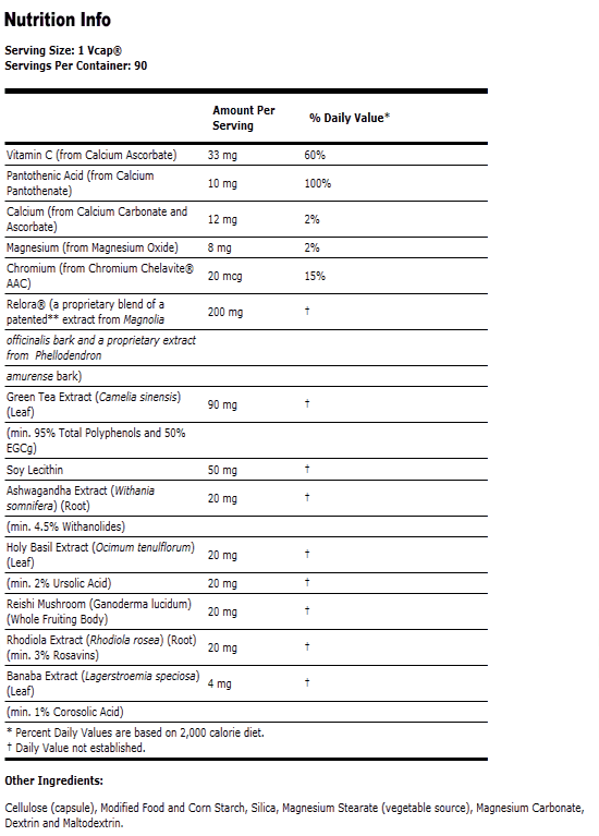 Super Cortisol Support with Relora - 90 VCaps, NOW Foods